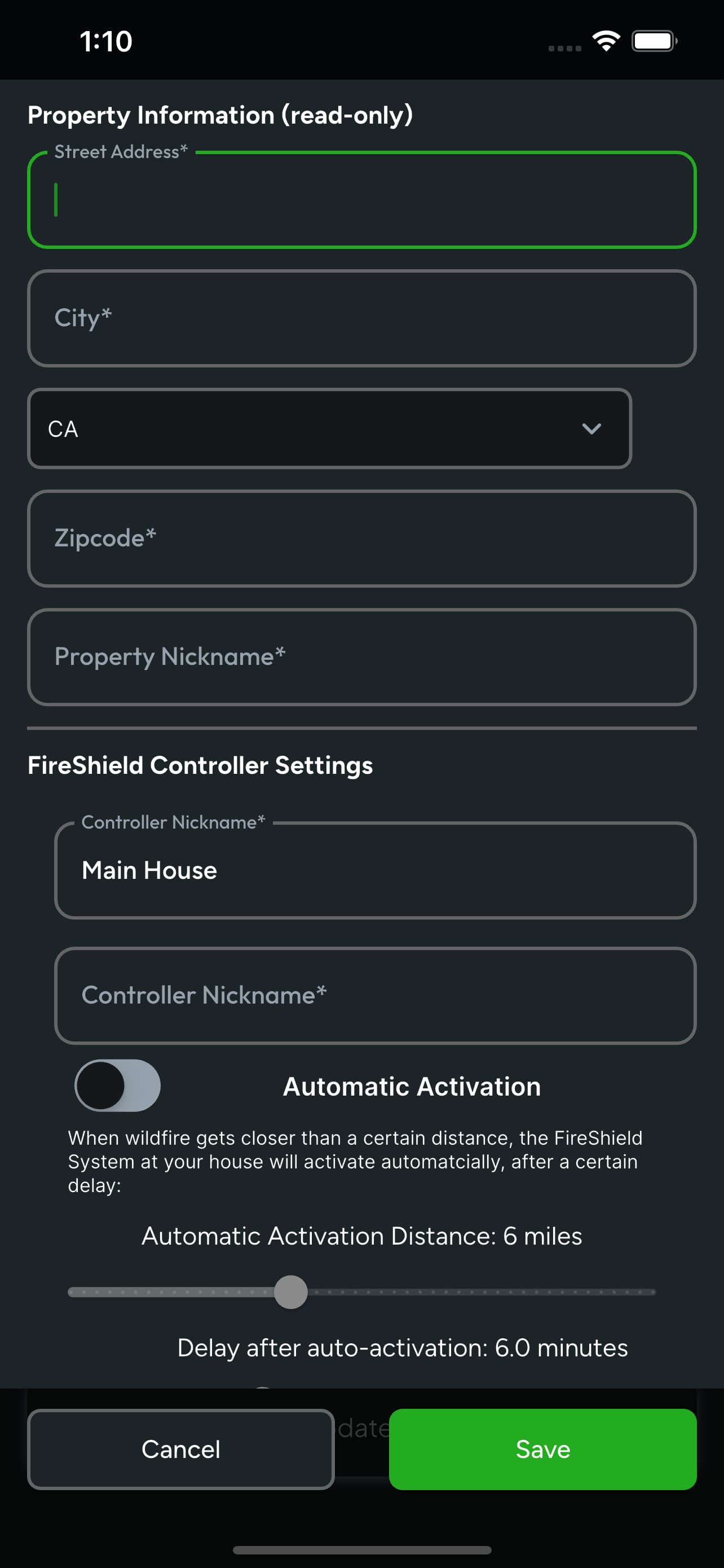 Add property form